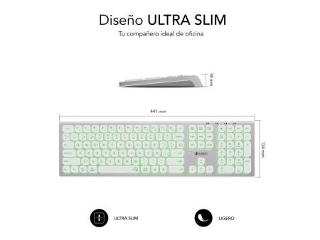 Teclado Inalámbrico Subblim Master/ Plata y Blanco