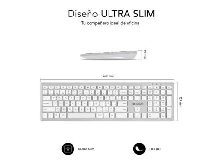 Teclado Inalámbrico por Bluetooth Subblim 2PUE200 Pure Extended/ Plata