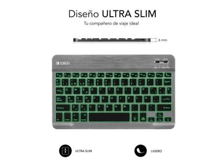 Teclado Compacto Inalámbrico por Bluetooth Subblim Smart Backlit/ Gris