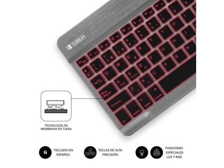 Teclado Compacto Inalámbrico por Bluetooth Subblim Smart Backlit/ Gris