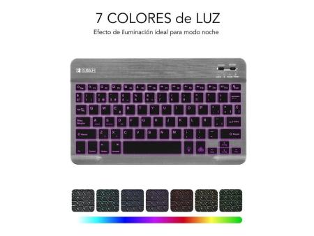 Teclado Compacto Inalámbrico por Bluetooth Subblim Smart Backlit/ Gris