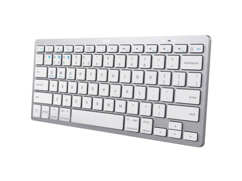 Teclado Compacto Inalámbrico por Bluetooth Trust 24654/ Plata