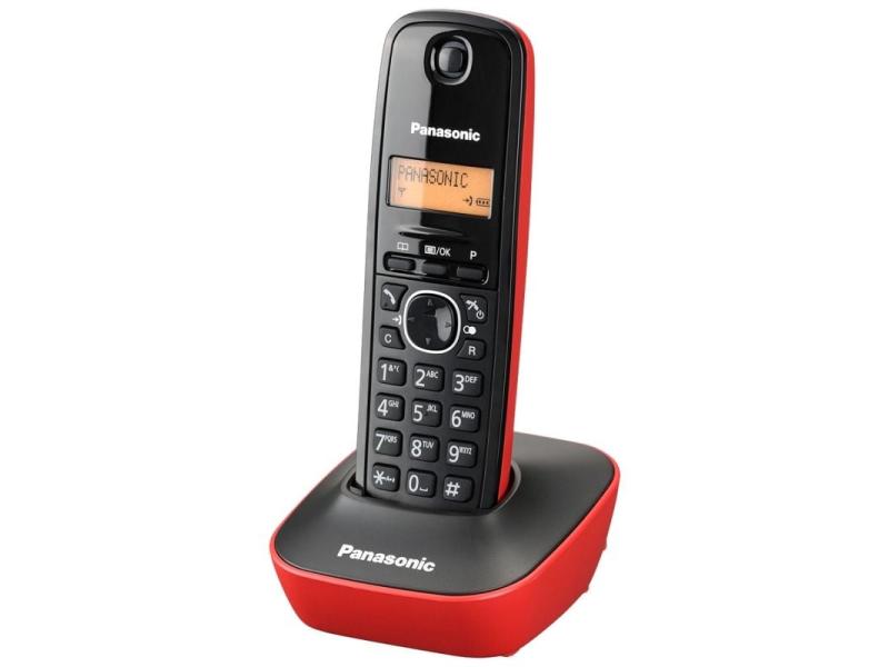 Teléfono Inalámbrico Panasonic KX-TG1611/ Negro y Rojo