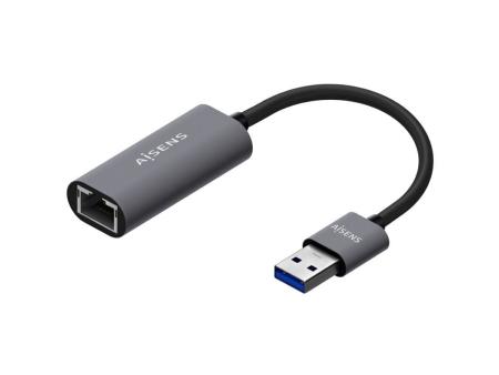 Adaptador USB 3.0 Aisens A106-0708/ USB Macho - RJ45 Hembra/ 15cm/ Gris