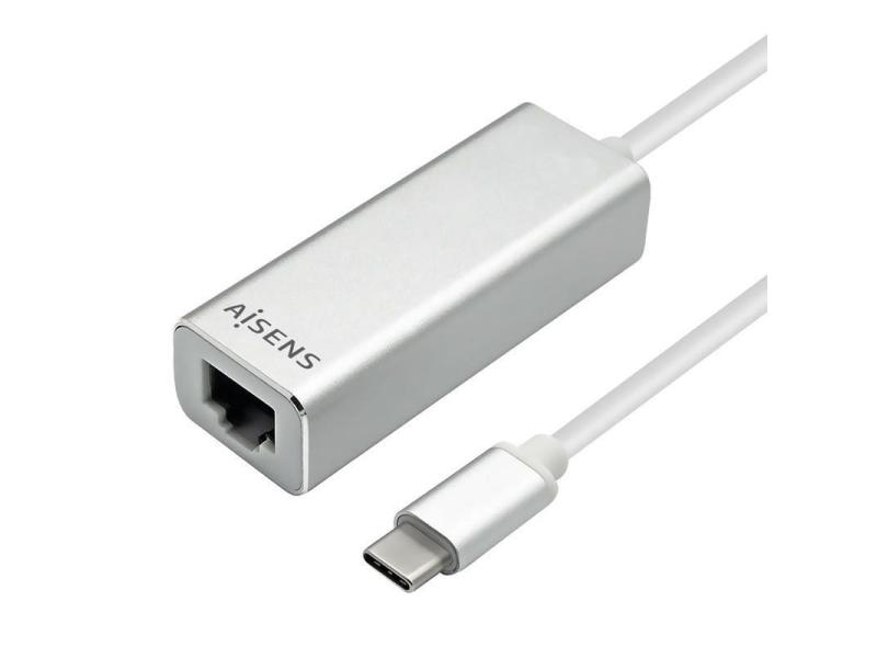 Adaptador USB Tipo-C - RJ45 Aisens A109-0341/ 1000Mbps/ USB Tipo-C Macho - RJ45 Hembra