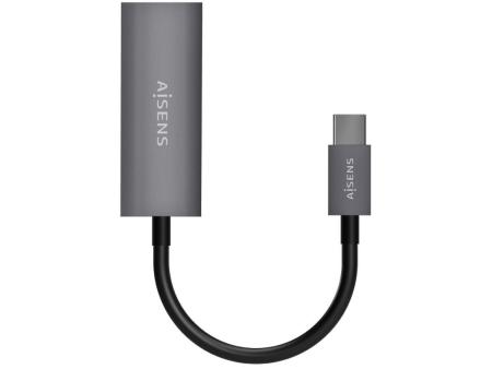 Adaptador USB Tipo-C Aisens A109-0709/ USB Tipo-C Macho - RJ45 Hembra/ 1000Mbps/ 15cm/ Gris