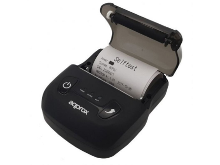 Impresora de Tickets Approx appPOS58PORTABLE+/ Térmica/ Ancho papel 58mm/ USB-Bluetooth/ Negra