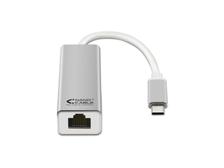 Adaptador USB Tipo-C - RJ45 Nanocable 10.03.0402/ 1000Mbps