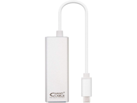 Adaptador USB Tipo-C - RJ45 Nanocable 10.03.0402/ 1000Mbps