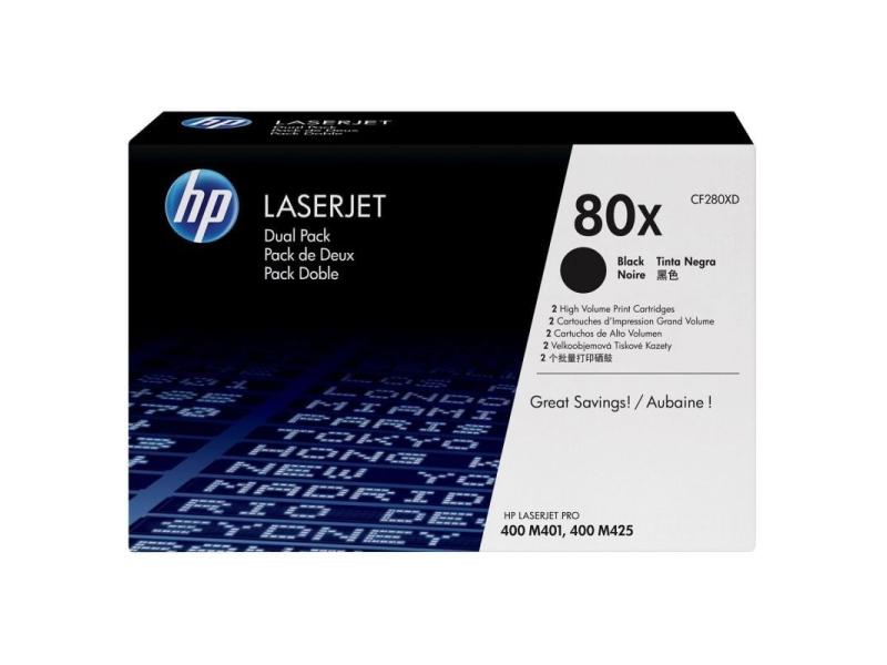 Tóner Original HP nº80X XL Alta Capacidad Multipack/ 2x Negro