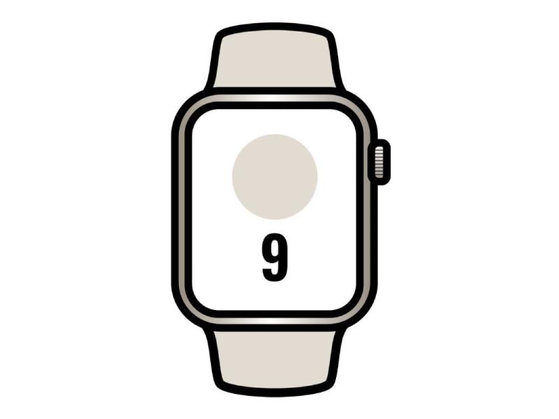 Apple Watch Series 9/ GPS/ 41mm/ Caja de Aluminio Blanco Estrella/ Correa Deportiva Blanco Estrella M/L