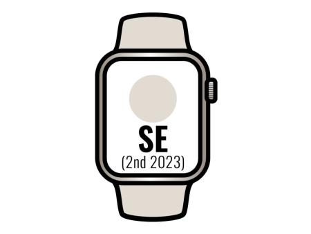 Apple Watch SE 2 Gen 2023/ GPS/ Cellular/ 44mm/ Caja de Aluminio Blanco Estrella/ Correa Deportiva Blanco Estrella M/L