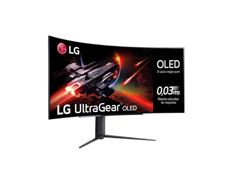 Monitor Gaming Ultrapanorámico Curvo LG UltraGear 45GR95QE-B 44.5'/ WQHD/ 0.03ms/ 240Hz/ OLED/ Regulable en altura/ Negro