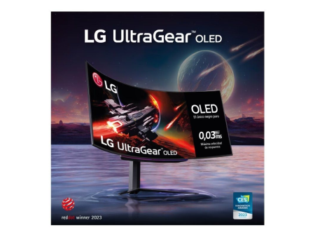 Monitor Gaming Ultrapanorámico Curvo LG UltraGear 45GR95QE-B 44.5'/ WQHD/ 0.03ms/ 240Hz/ OLED/ Regulable en altura/ Negro