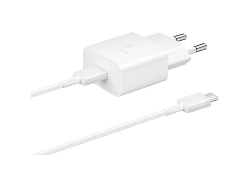 Cargador de Pared Samsung EP-T1510XWE/ 1xUSB Tipo-C + Cable USB Tipo-C/ 15W