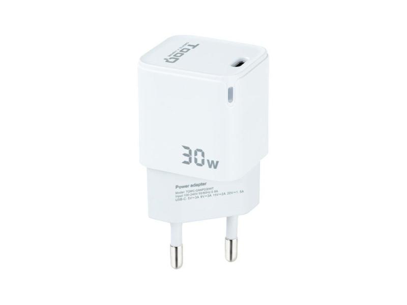 Cargador Gan de Pared TooQ TQWC-GANPD30WT/ 1xUSB Tipo-C/ 30W