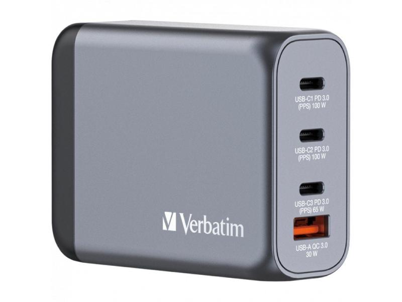 Cargador de Pared Universal Verbatim GNC-100/ 3xUSB Tipo-C/ 1xUSB/ 100W