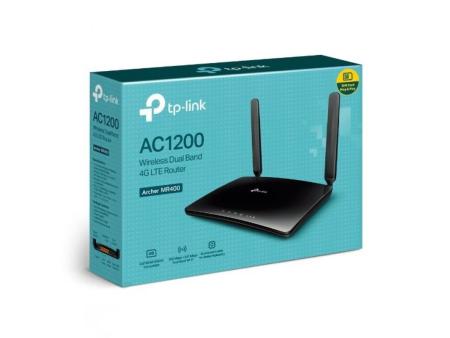 Router Inalámbrico 4G TP-Link Archer MR400 1200Mbps/ 2.4GHz 5GHz/ 2 Antenas/ WiFi 802.11ac/n/a/b/g/n