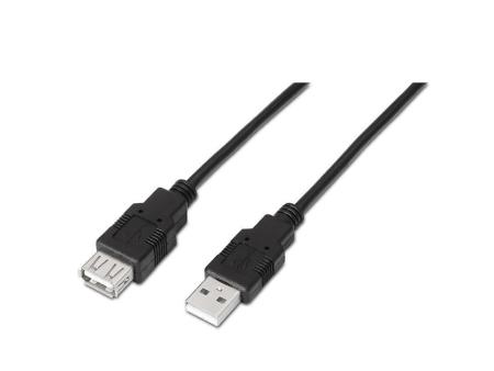 Cable Alargador USB 2.0 Aisens A101-0017/ USB Macho - USB Hembra/ Hasta 2.5W/ 60Mbps/ 3m/ Negro