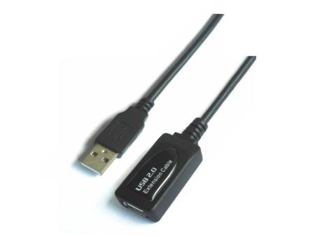 Cable Alargador USB 2.0 Aisens A101-0019/ USB Macho - USB Hembra/ Hasta 2.5W/ 60Mbps/ 10m/ Negro