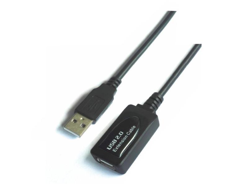 Cable Alargador USB 2.0 Aisens A101-0020/ USB Macho - USB Hembra/ Hasta 2.5W/ 60Mbps/ 15m/ Negro