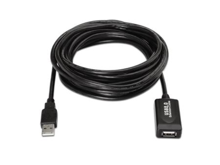 Cable Alargador USB 2.0 Aisens A101-0020/ USB Macho - USB Hembra/ Hasta 2.5W/ 60Mbps/ 15m/ Negro