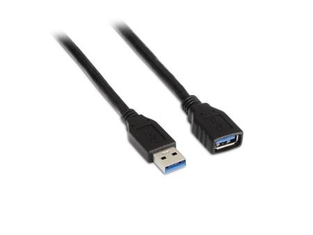 Cable Alargador USB 3.0 Aisens A105-0041/ USB Macho - USB Hembra/ Hasta 9W/ 625Mbps/ 1m/ Negro