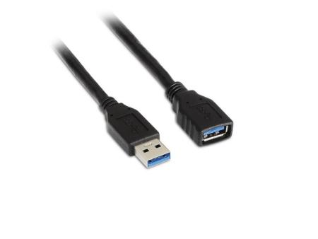 Cable Alargador USB 3.0 Aisens A105-0042/ USB Macho - USB Hembra/ Hasta 9W/ 625Mbps/ 2m/ Negro