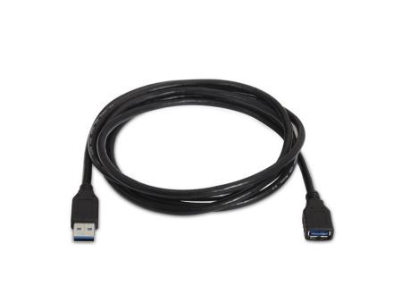 Cable Alargador USB 3.0 Aisens A105-0042/ USB Macho - USB Hembra/ Hasta 9W/ 625Mbps/ 2m/ Negro