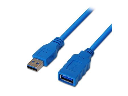 Cable Alargador USB 3.0 Aisens A105-0045/ USB Macho - USB Hembra/ Hasta 9W/ 625Mbps/ 1m / Azul