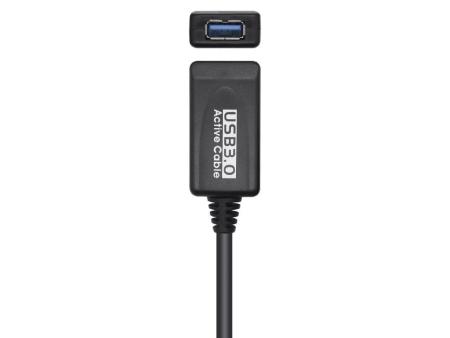 Cable Alargador USB 3.0 con Amplificador Aisens A105-0525/ USB Macho - USB Hembra/ Hasta 9W/ 625Mbps/ 5m/ Negro