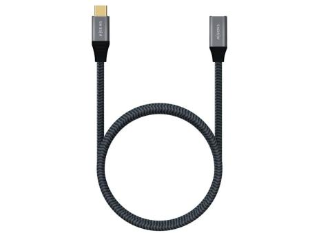 Cable Alargador USB 3.2 Tipo-C Aisens A107-0635 20GBPS 5A 100W/ USB Tipo-C Macho - USB Tipo-C Hembra/ Hasta 100W/ 2500Mbps/ 1m/ 