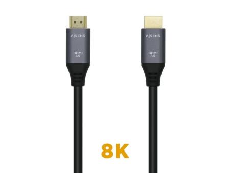 Cable HDMI 2.1 8K Aisens A150-0425/ HDMI Macho - HDMI Macho/ 50cm/ Gris Negro