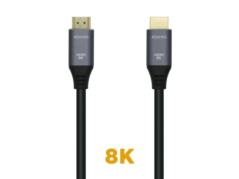 Cable HDMI 2.1 8K Aisens A150-0425/ HDMI Macho - HDMI Macho/ 50cm/ Gris Negro