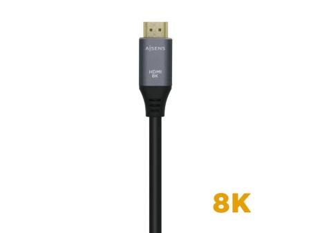 Cable HDMI 2.1 8K Aisens A150-0425/ HDMI Macho - HDMI Macho/ 50cm/ Gris Negro