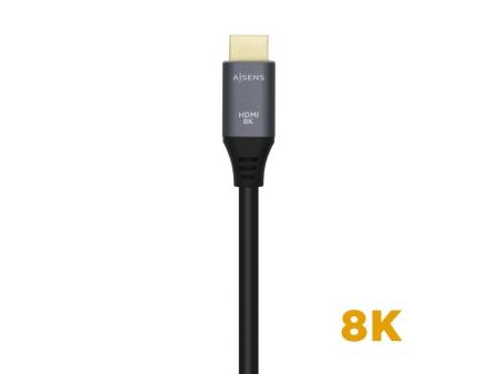 Cable HDMI 2.1 8K Aisens A150-0425/ HDMI Macho - HDMI Macho/ 50cm/ Gris Negro