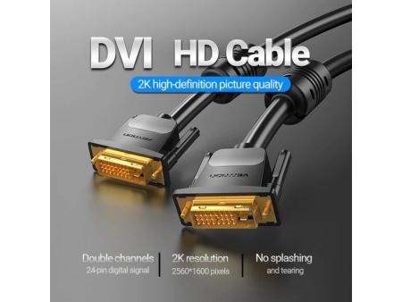 Cable DVI Vention EAABG/ DVI-D Macho - DVI-D Macho/ 1.5m/ Negro