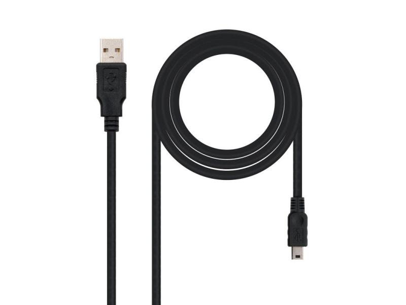 Cable USB 2.0 Nanocable 10.01.0400/ USB Macho - MiniUSB Macho/ 50cm/ Negro