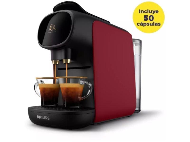 Cafetera de Cápsulas Philips L'Or Barista Sublime LM9012/55/ Compatible cápsulas Nespresso y L'OR/ Negra y Roja/ Incluye 50 Cáps