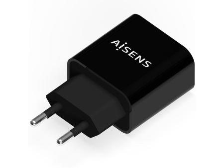 Cargador de Pared Aisens A110-0538/ 1xUSB Tipo-C PD3.0/ 20W/ Negro