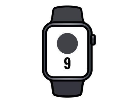 Apple Watch Series 9/ GPS/ 45mm/ Caja de Aluminio Medianoche/ Correa Deportiva Medianoche S/M