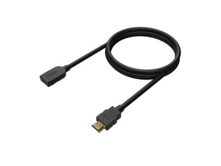 Cable Alargador HDMI Aisens A120-0544/ HDMI Macho - HDMI Hembra/ Hasta 10W/ 2250Mbps/ 1m/ Negro