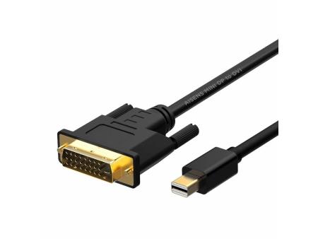 Cable Conversor Mini DisplayPort Aisens A125-0363/ Mini DisplayPort Macho - DVI Macho/ 2m/ Negro