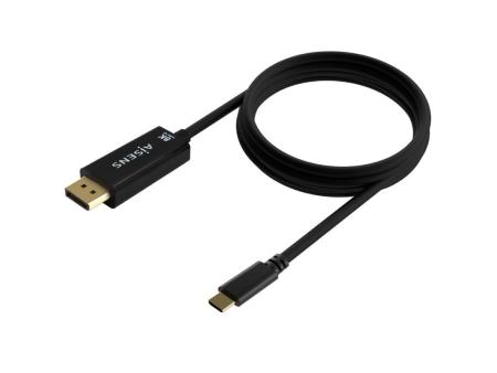 Cable Conversor Aisens A109-0688/ USB Tipo-C Macho - DisplayPort Macho/ Hasta 27W/ 1250Mbps/ 80cm/ Negro