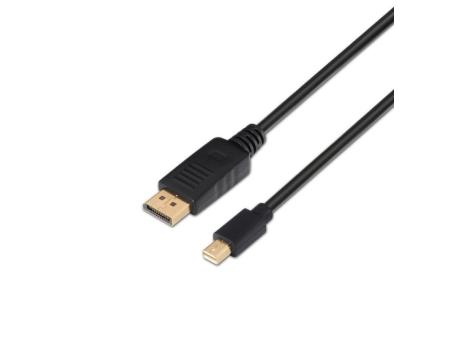 Cable Conversor Aisens A124-0132/ DisplayPort Macho - Mini DisplayPort Macho/ Hasta 5W/ 2300Mbps/ 3m/ Negro