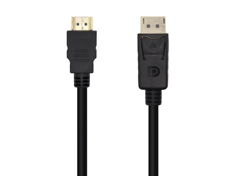 Cable Conversor Aisens A125-0461/ DisplayPort Macho - HDMI Macho/ Hasta 5W/ 2300Mbps/ 5m/ Negro