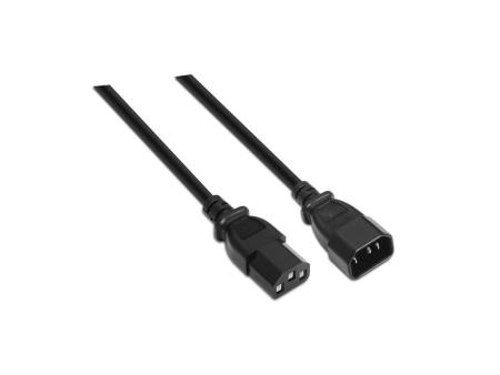 Cable Alargador de Alimentación CPU Aisens A132-0171/ IEC C13 Hembra - IEC C14 Macho/ Hasta 1500W/ 1.5m/ Negro