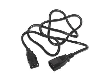 Cable Alargador de Alimentación CPU Aisens A132-0171/ IEC C13 Hembra - IEC C14 Macho/ Hasta 1500W/ 1.5m/ Negro