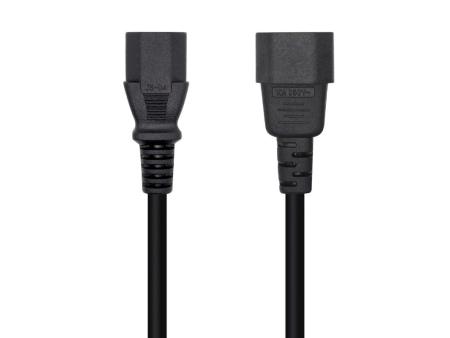 Cable Alimentación Aisens A132-0466/ C13 Hembra - C14 Macho/ Hasta 1500W/ 3m/ Negro