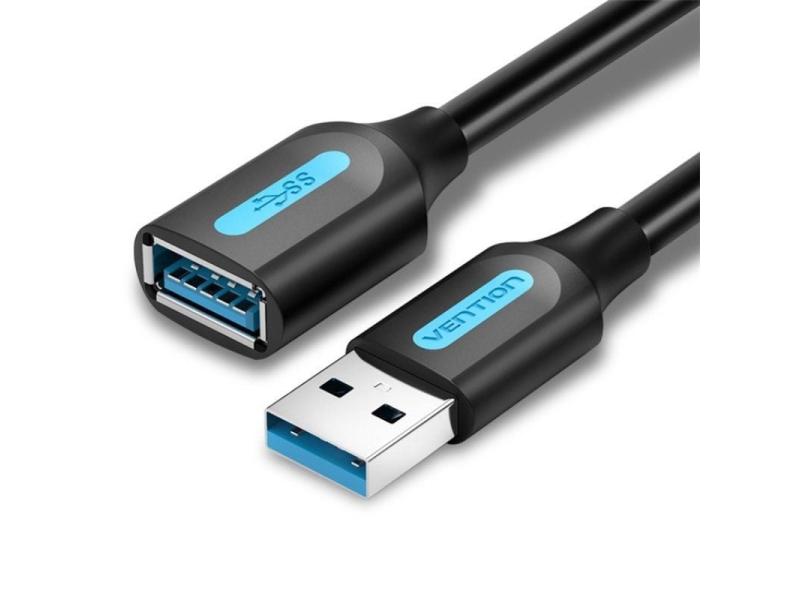 Cable Alargador USB 3.0 Vention CBHBD/ USB Macho - USB Hembra/ 5Gbps/ 50cm/ Negro